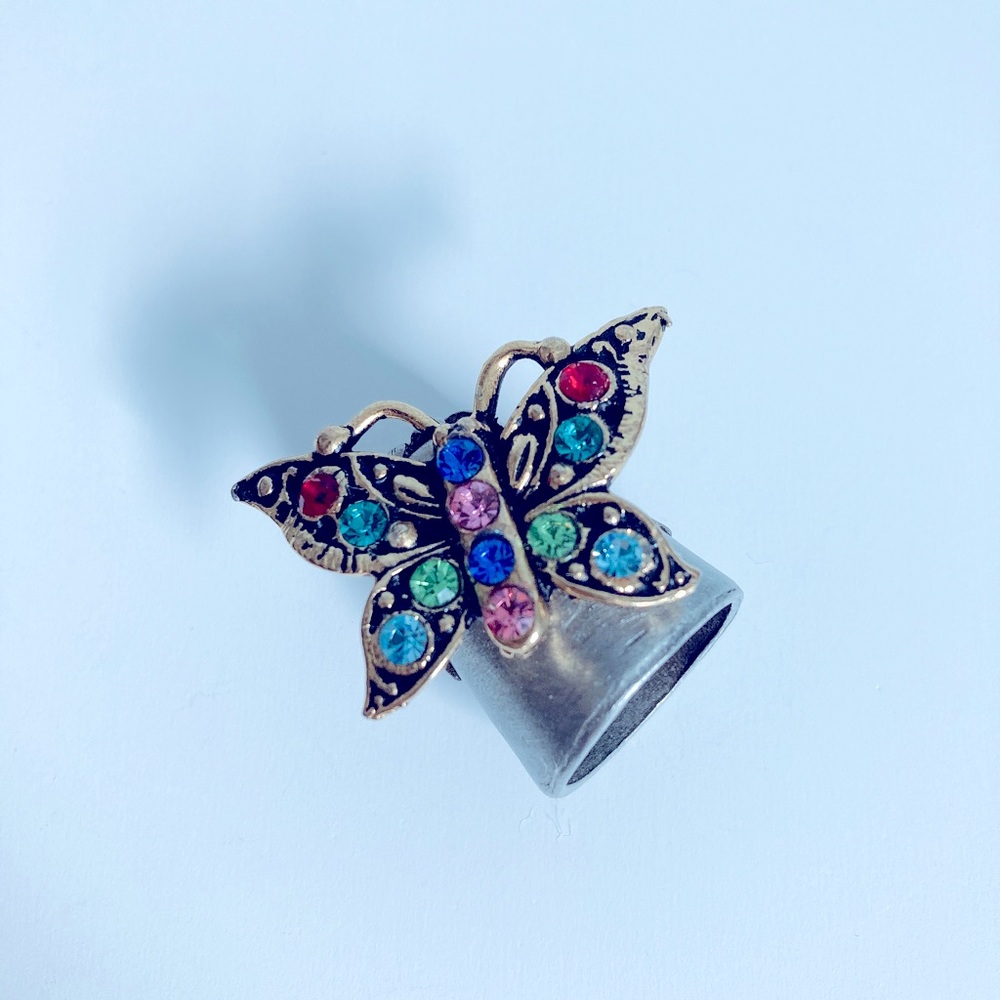 Vintage Nicholas Gish Rhinestone Butterfly Thimble